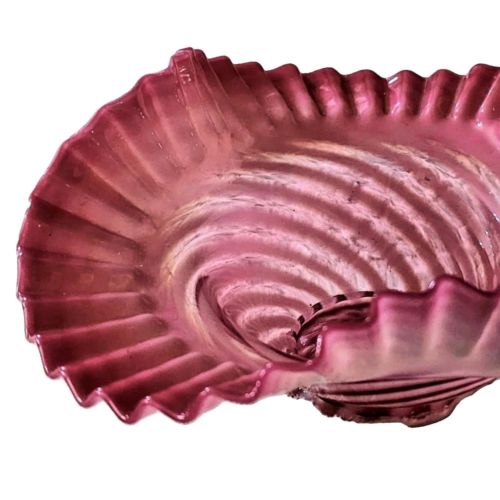 Fenton Cranberry Optic Swirl Bowl - Image 2