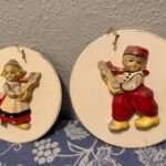 Folk Art Handmade Dutch Boy and Girl Wall Plaques