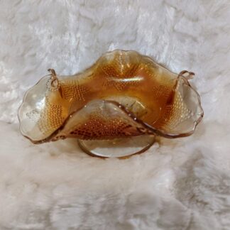 Fenton Marigold Beaded Stars Carnival Glass Bowl
