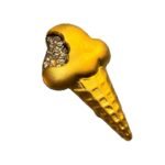 La Razza Ice Cream Cone Goldtone Brooch