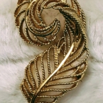 Lisner Leaf Scroll Brooch - back