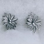 Trifari Silver Tone Starburst Earrings