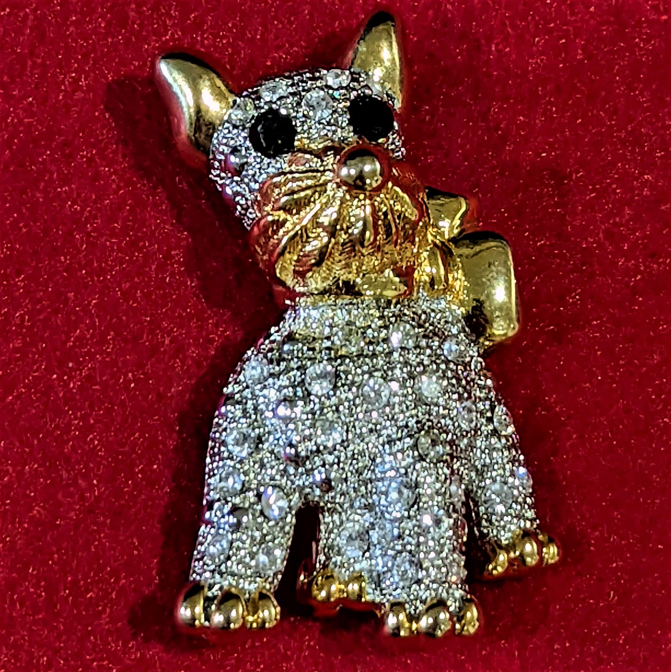 Terrier Dog Rhinestone Pin