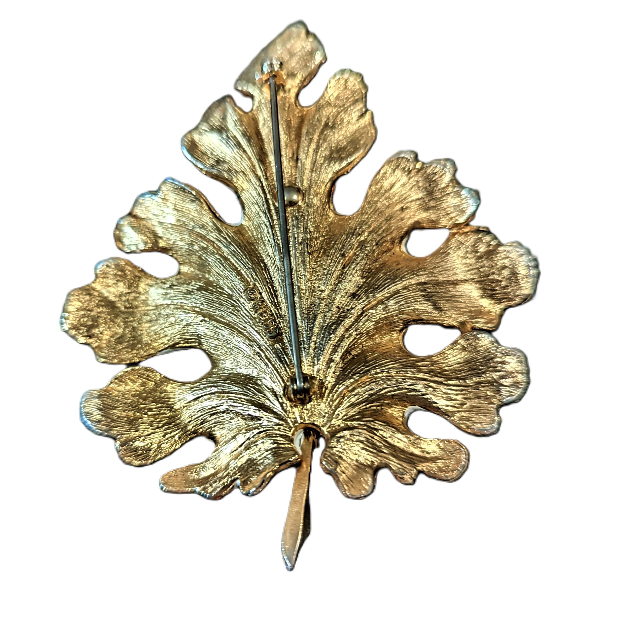 Weiss Large Autumn Leaf Brooch