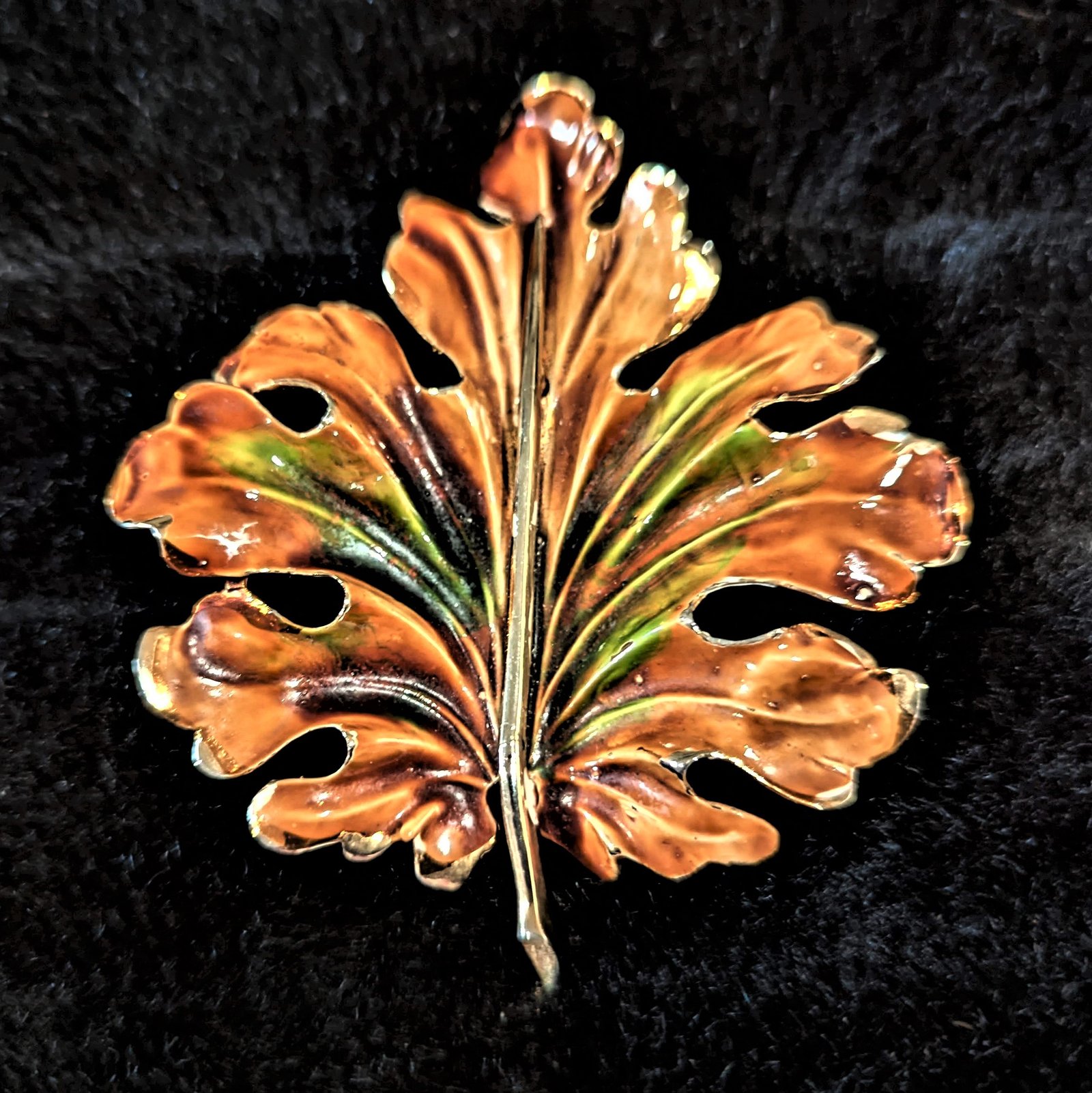 Weiss Large Autumn Leaf Brooch