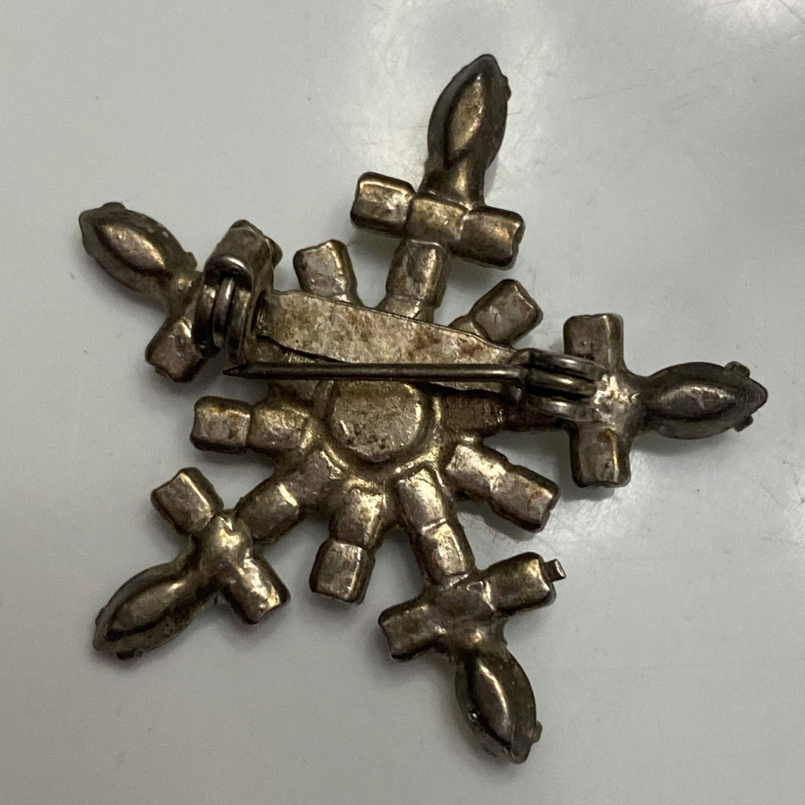 Small Snowflake Rhinestone Pin - Image 2