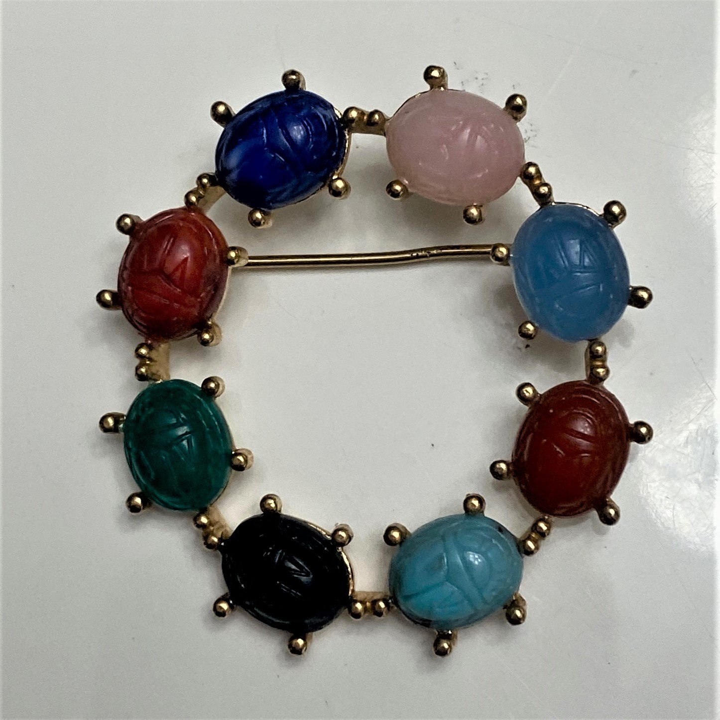 Mulit-color scarab pin