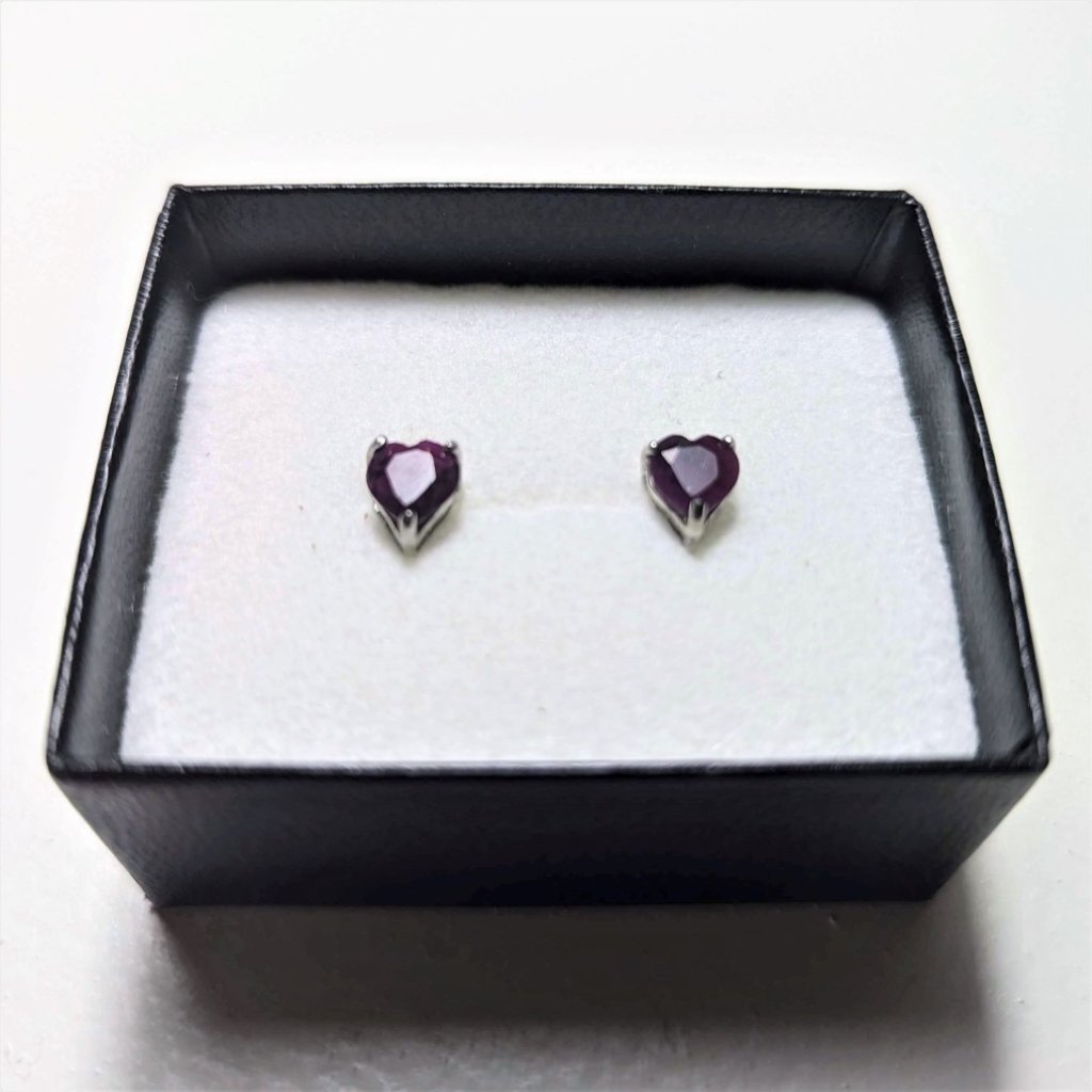 Ruby Red Heart Earrings - Image 2