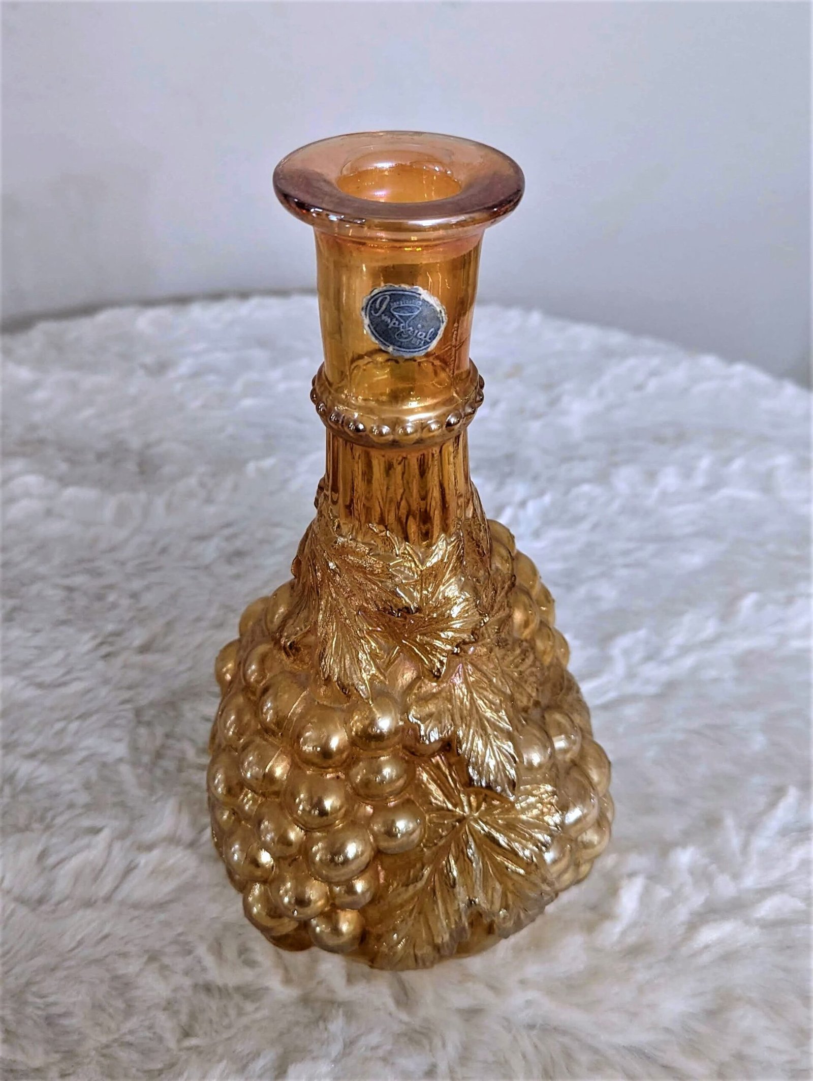 Imperial Golden Carnival Glass Decanter
