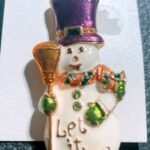 Radko Snowman Christmas Pin