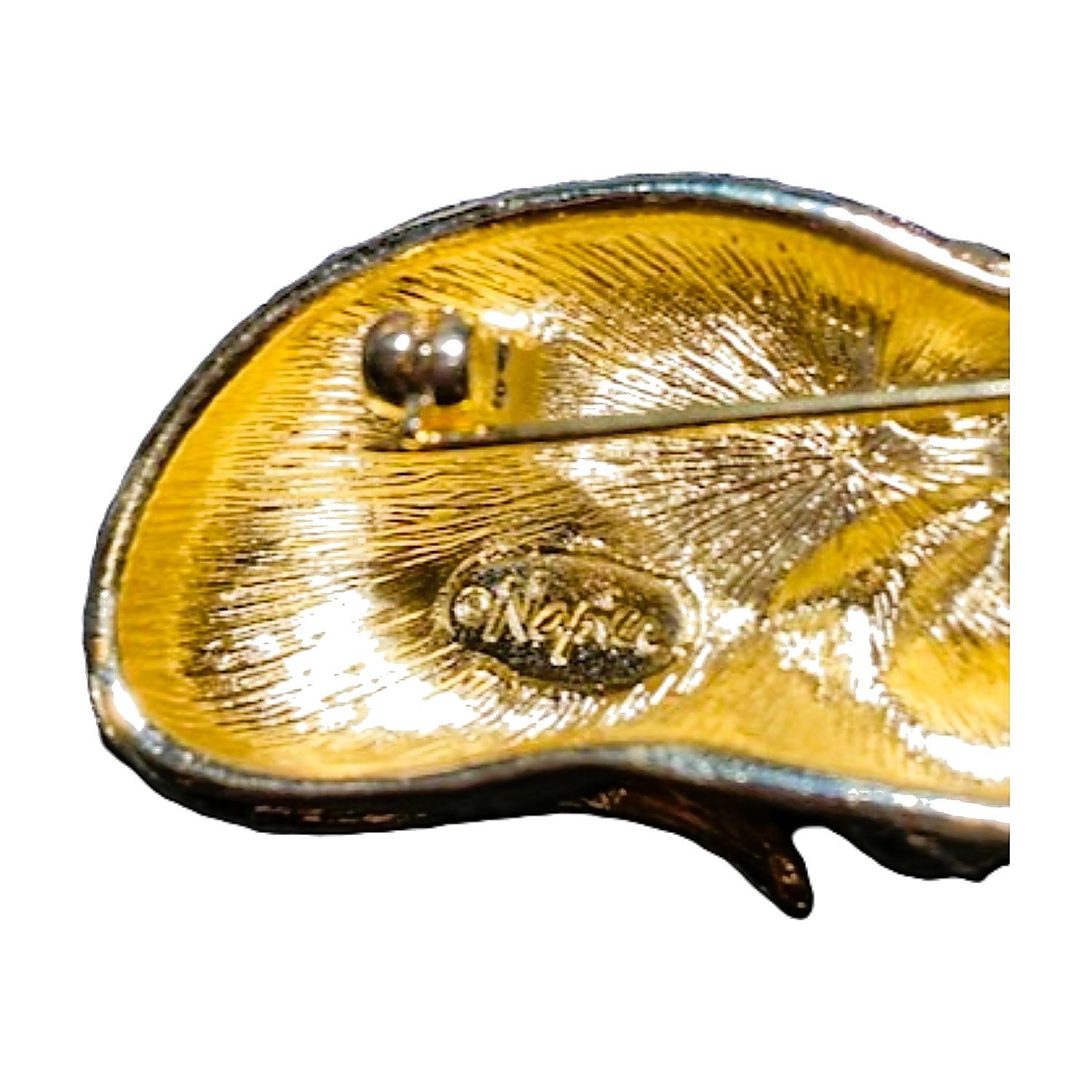 Napier Golden Christmas Cat Brooch
