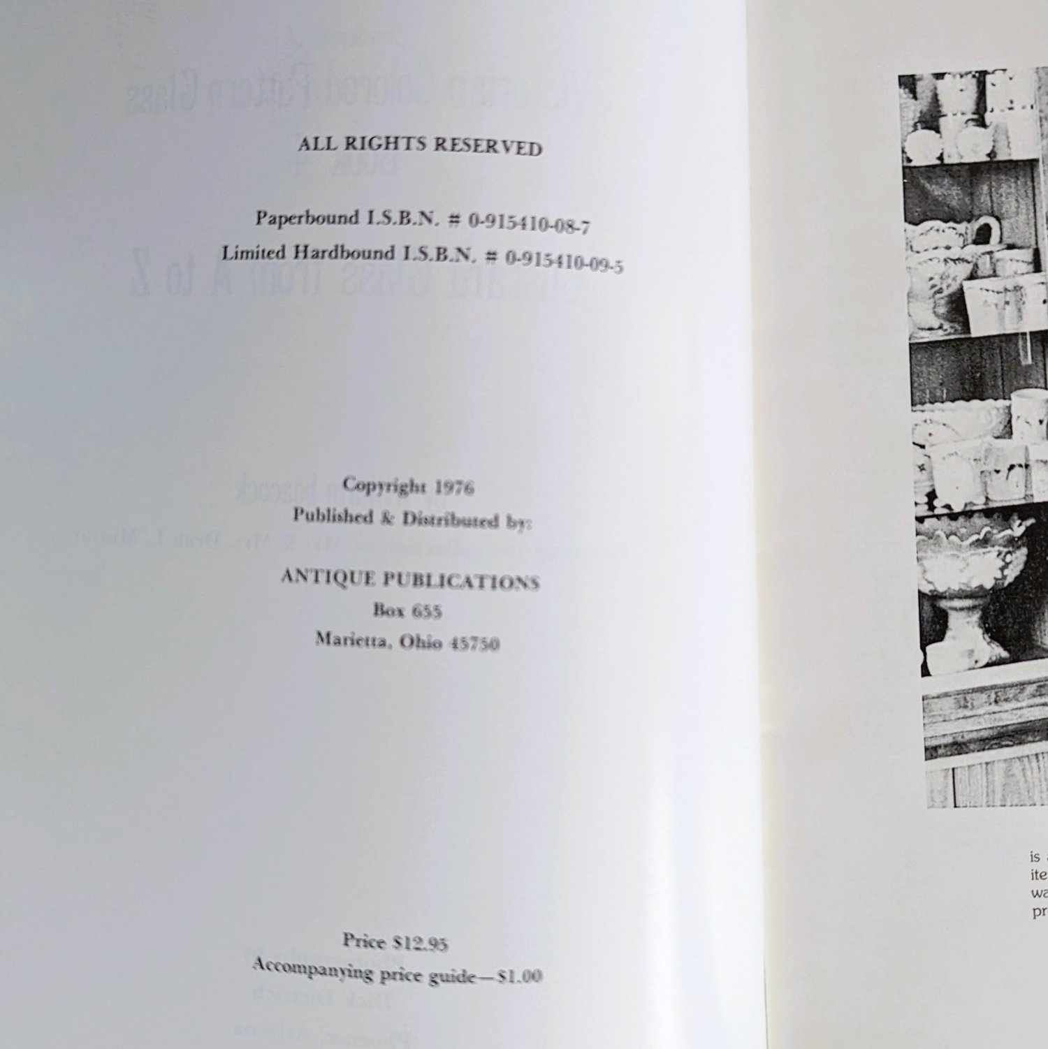 Victorian Custard Glass Book