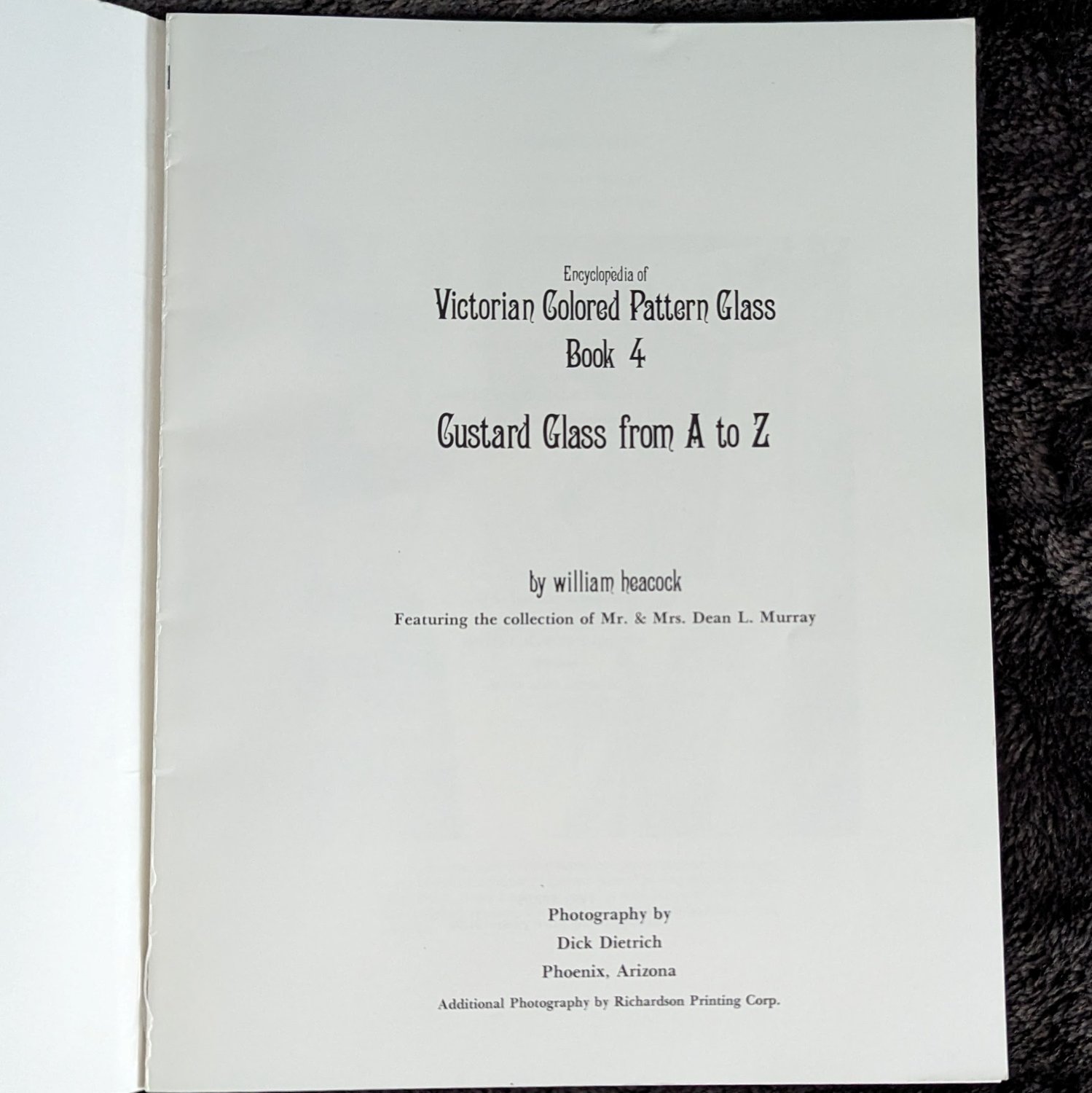 Victorian Custard Glass Book