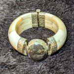 Tibetan Bone and Jasper Hinged Bracelet