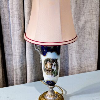 Antique 19th Century Shakespearian Ceramic Lamp