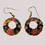 Cloisonne Vintage Hoop Earrings