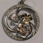 Forgot-Me-Nots Tri-Color Pendant Necklace