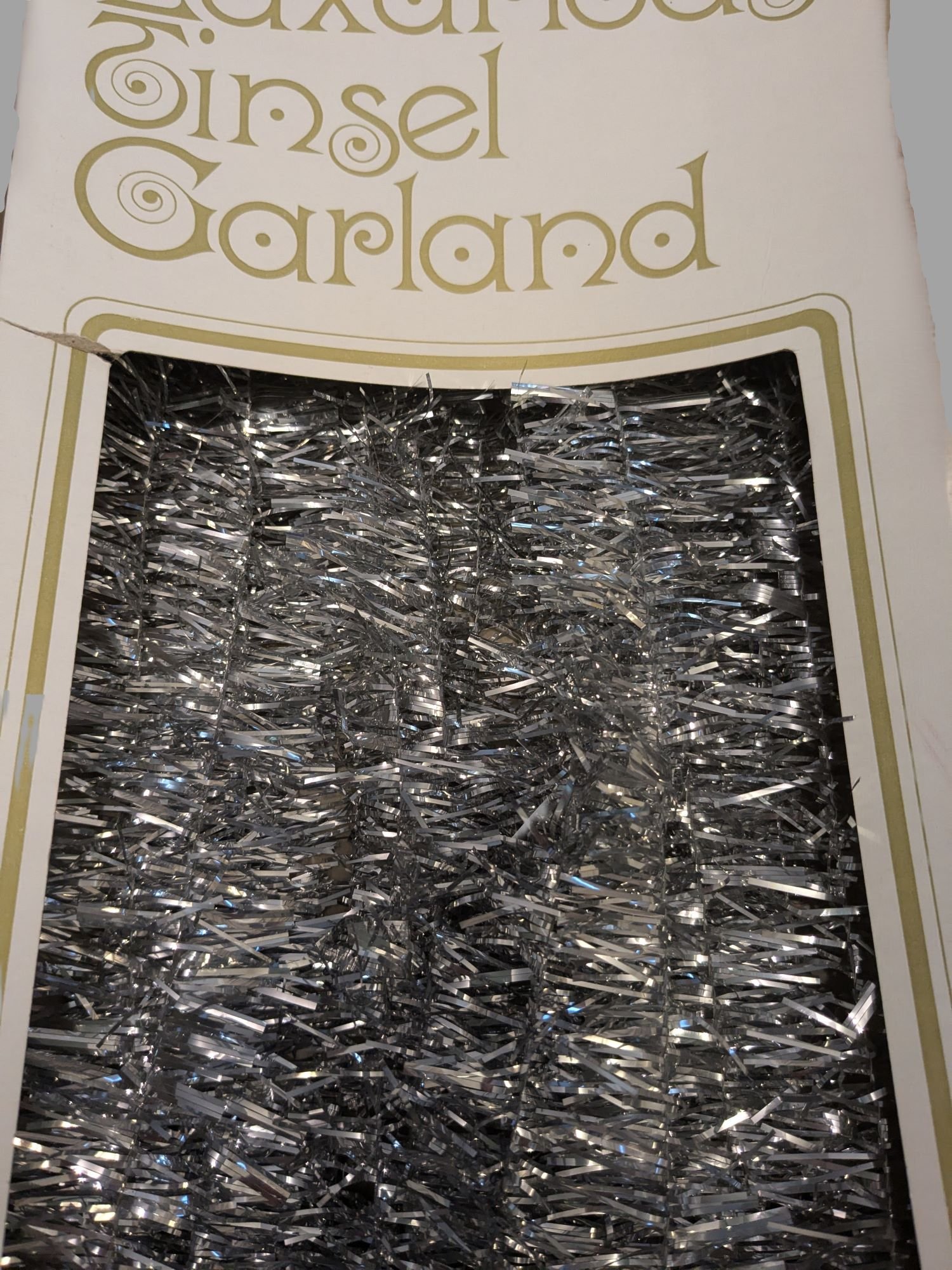 Four Vintage Strands of Silver Tinsel Group