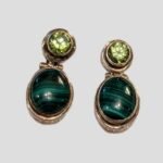 Malachite & Peridot Drop Earrings