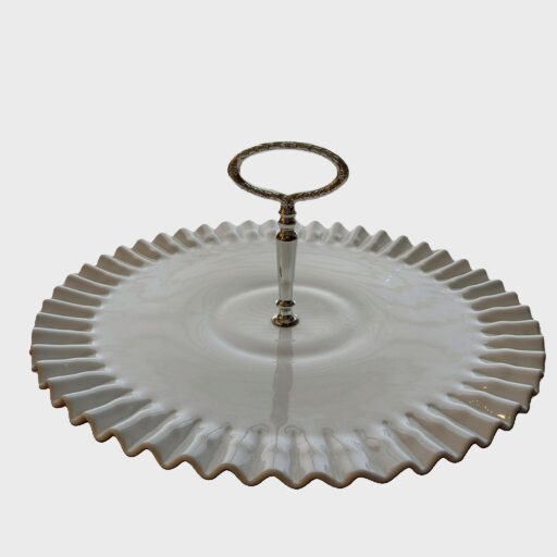 Fenton White art glass serving platter