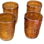 gold carnival glass tumblers