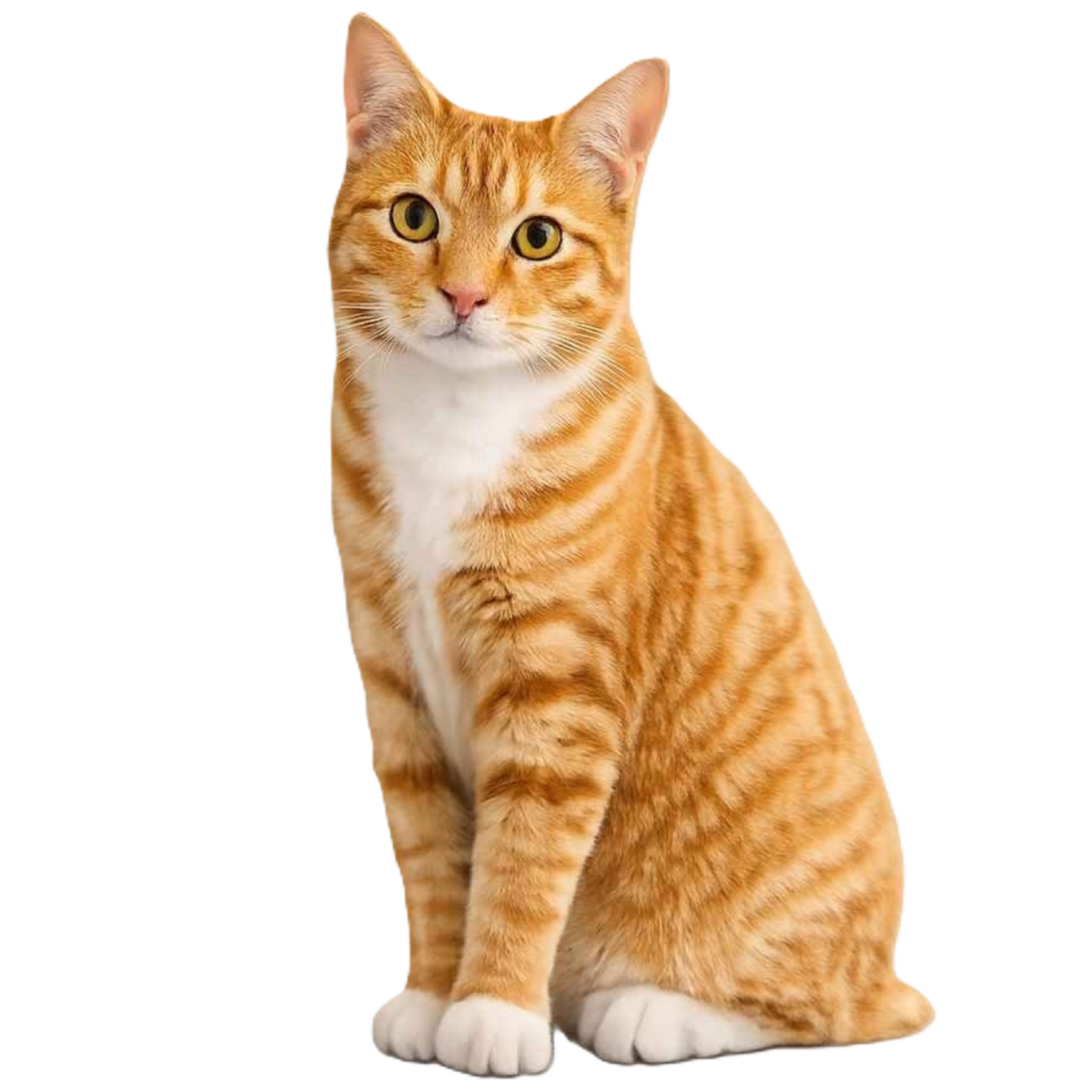 Orange tabby cat with attentive gaze